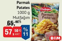 MUTFAĞIM PARMAK PATATES 1000 G fiyat ve kampanya bilgisi